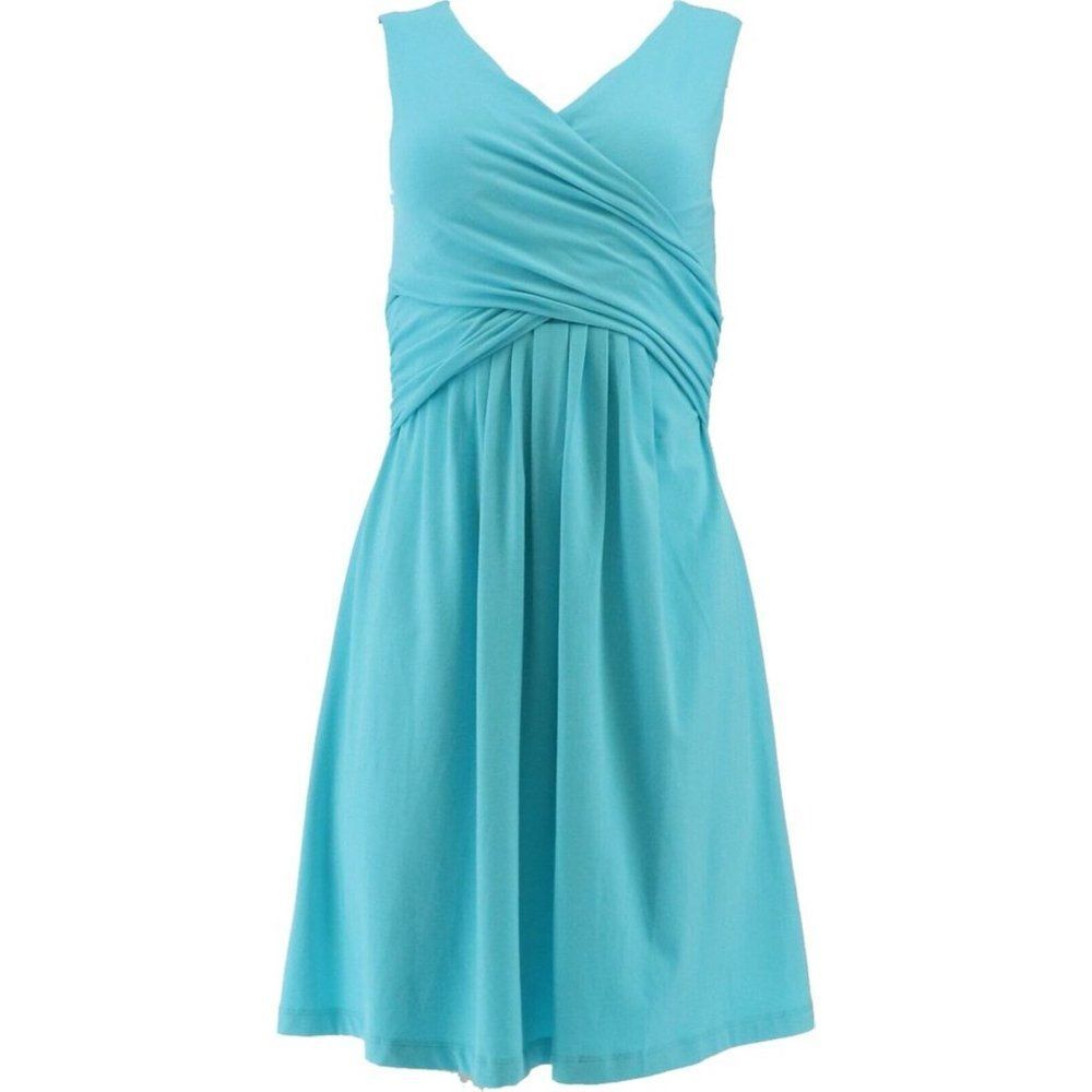 Lands' End SL Knit Fit n' Flare Dress XXS S/P NEW 496581